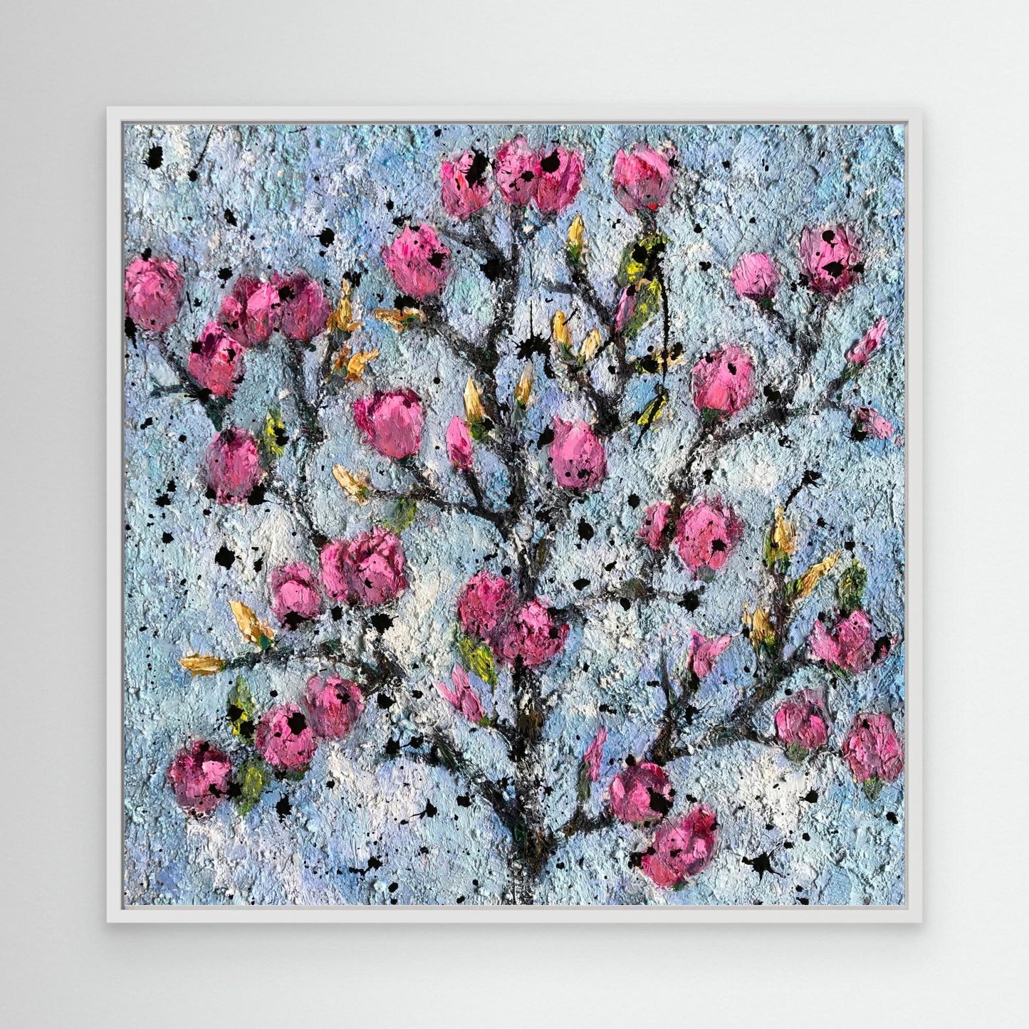 Magnolias Rosas al Sol de la Mañana - Impresión de Arte