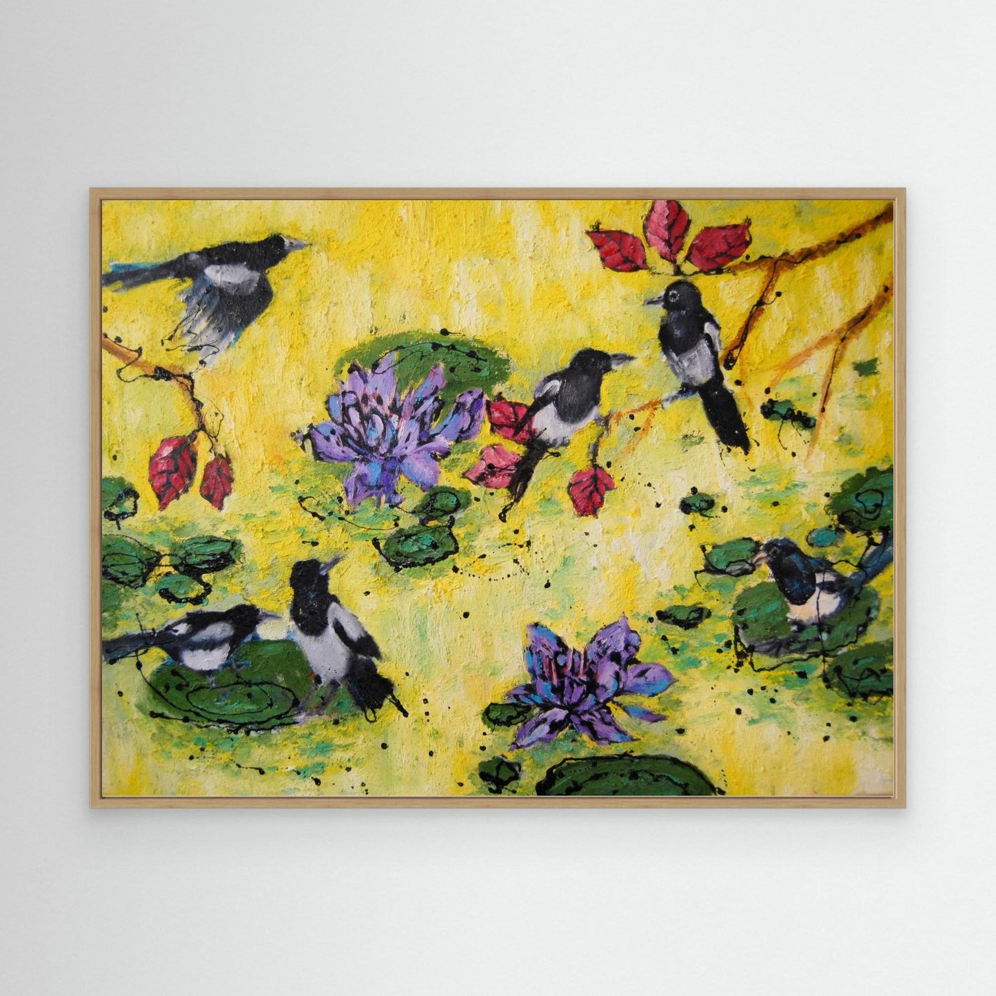 Seis Urracas y un Secreto de Loto - Impresión de Arte