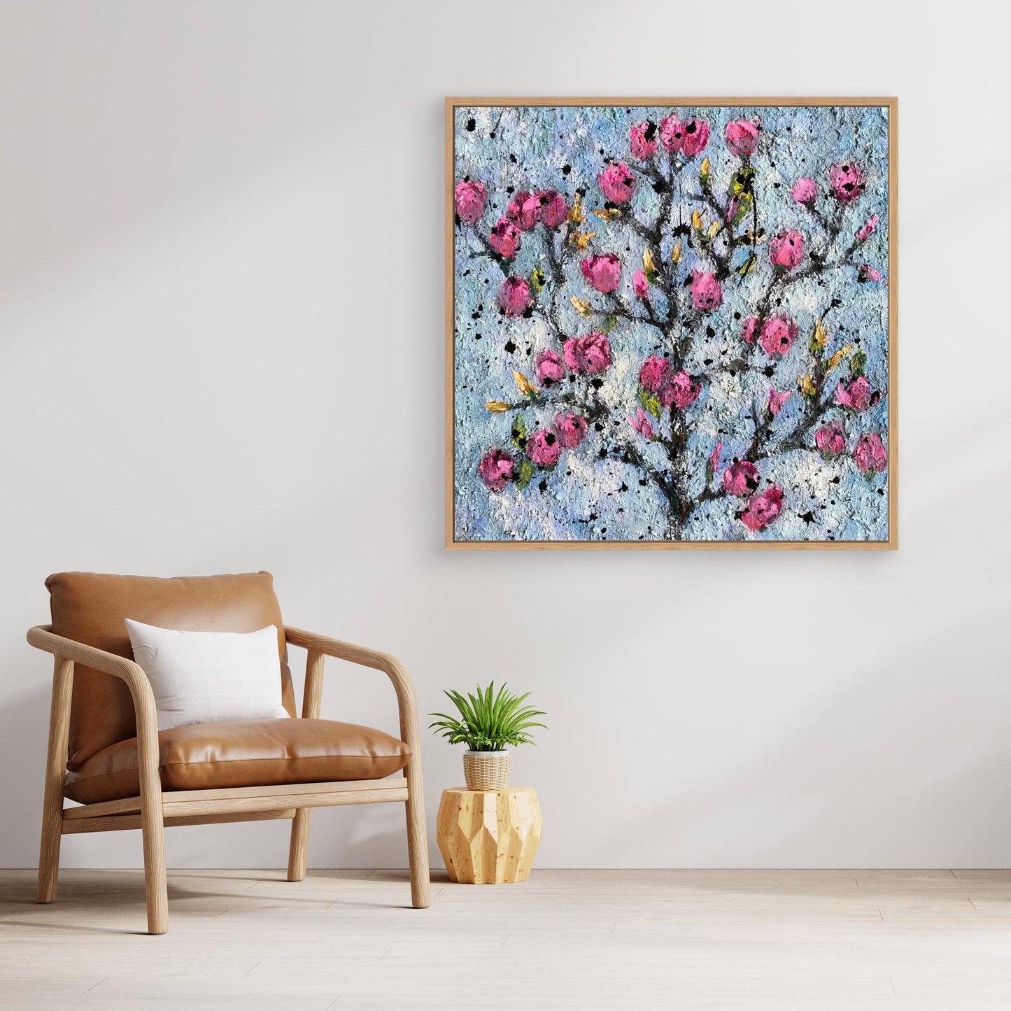 Magnolias Rosas al Sol de la Mañana - Impresión de Arte