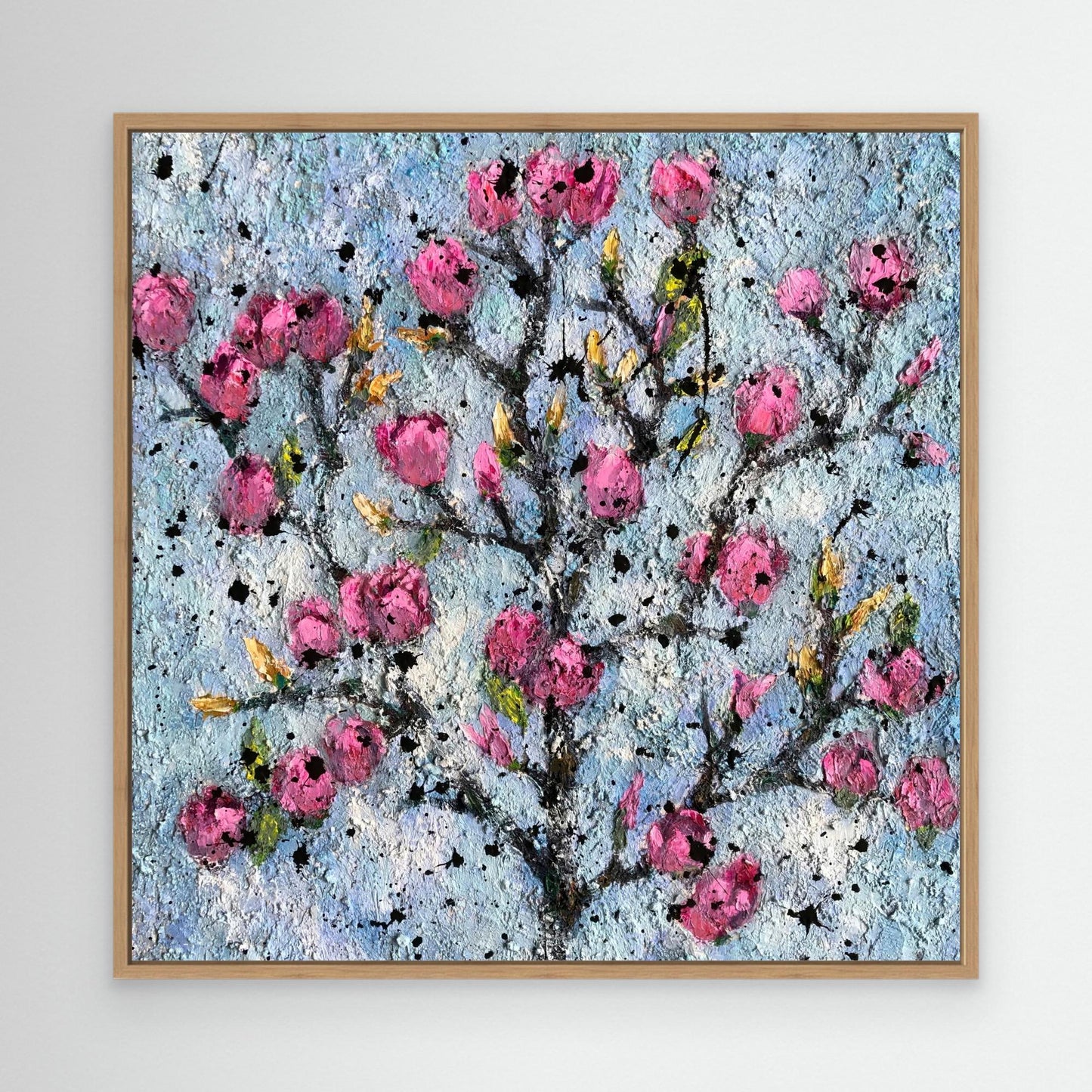 Magnolias Rosas al Sol de la Mañana - Impresión de Arte